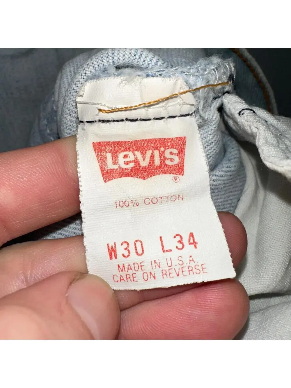 Levis 501 Vintage 90s USA XX Straight Leg Jeans Blue Light Wash 30x34 Act 28x29